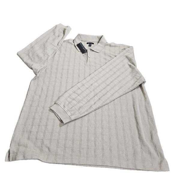 Van Heusen Polo Shirt Men XXL Lot of 2 Blue Beige LS Button Knit Normcore Casual - Picture 11 of 16